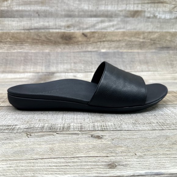 Vionic Shoes - Vionic Val Black Leather Womens Size 8.5 Comfort Arch Support Sandals